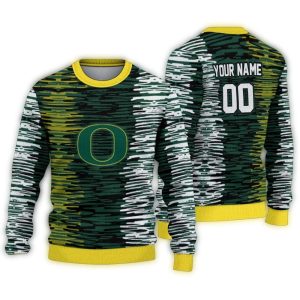 Personalized Oregon Ducks Camouflage Stripe Ugly Sweater