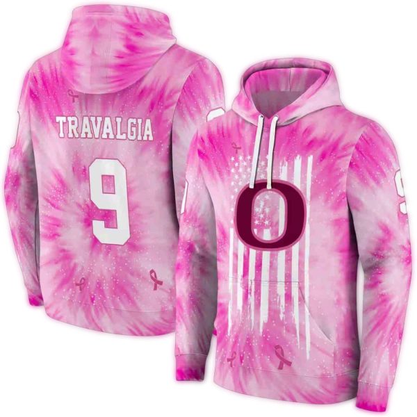 Personalized Oregon Ducks Cancer Support Pink AOP Hoodie 1