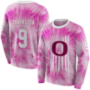 Personalized Oregon Ducks Cancer Support Pink All-Over Print Sweatshirt