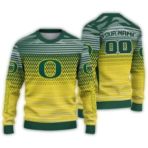 Personalized Oregon Ducks Diamond Mesh Ugly Sweater