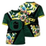 Personalized Oregon Ducks Floral Pineapple Tropical All-Over Print T-Shirt