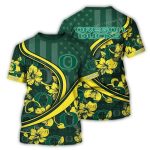 Personalized Oregon Ducks Flower And Flag Us All-Over Print T-Shirt