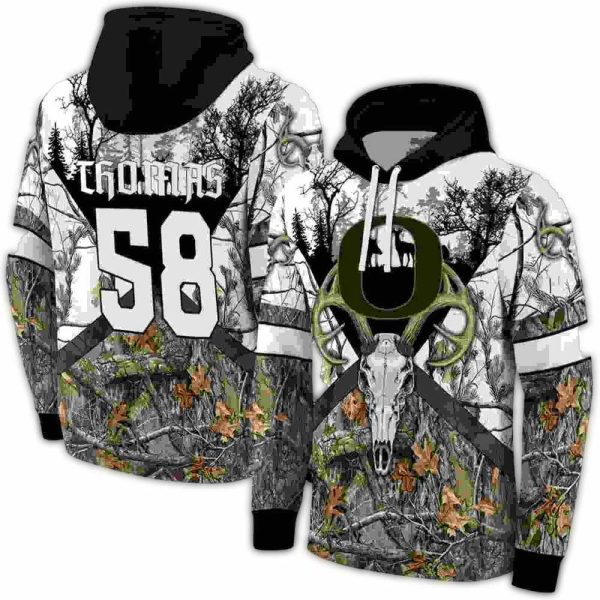 Personalized Oregon Ducks Forest Silhouette AOP Hoodie 1