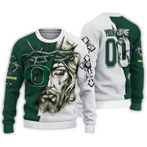 Personalized Oregon Ducks Jesus Tears Ugly Sweater