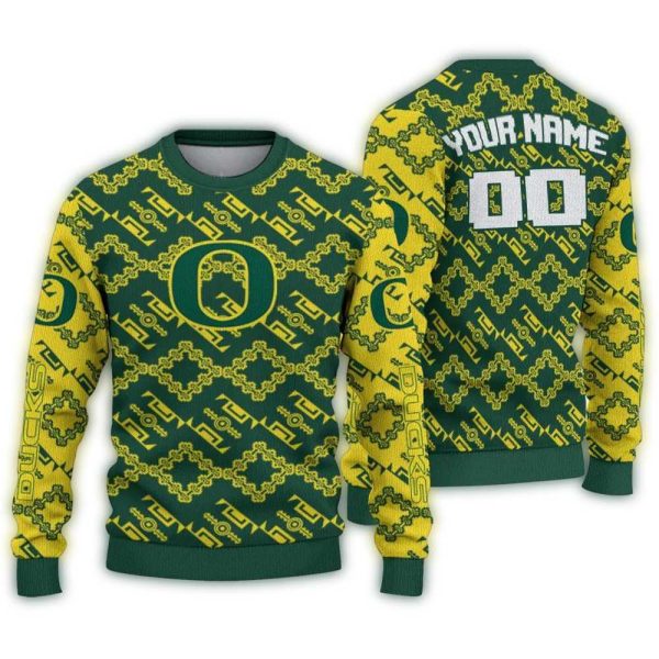 Personalized-Oregon-Ducks-Lattice-Gridwork-Ugly-Sweater-1 Personalized Oregon Ducks Lattice Gridwork Ugly Sweater 1