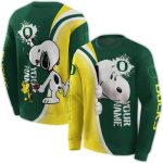 Personalized Oregon Ducks Peeking Snoopy All-Over Print Sweatshirt