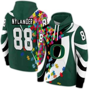 Personalized Oregon Ducks Puzzle Pieces All-Over Print Hoodie