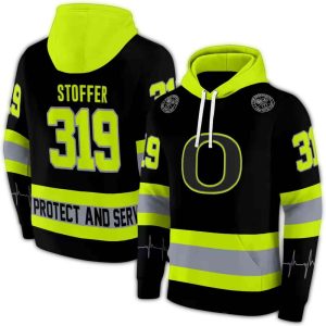 Personalized Oregon Ducks Safety Motif All-Over Print Hoodie