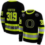 Personalized Oregon Ducks Safety Motif All-Over Print Sweatshirt