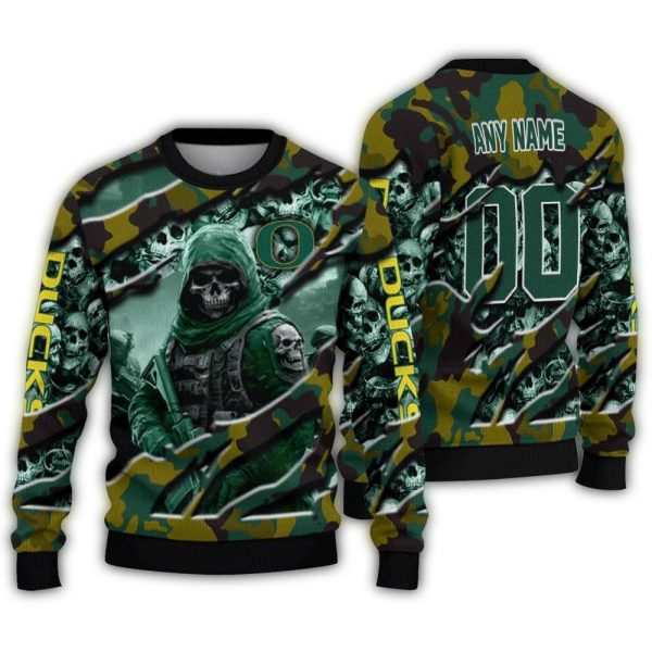 Personalized-Oregon-Ducks-Skull-Horde-Ugly-Sweater-1 Personalized Oregon Ducks Skull Horde Ugly Sweater 1