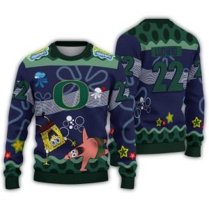 Personalized Oregon Ducks Spongebob Ugly Sweater