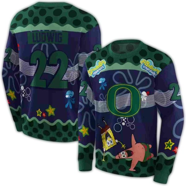 Personalized Oregon Ducks Spongebob Patrick Star AOP Sweatshirt 1