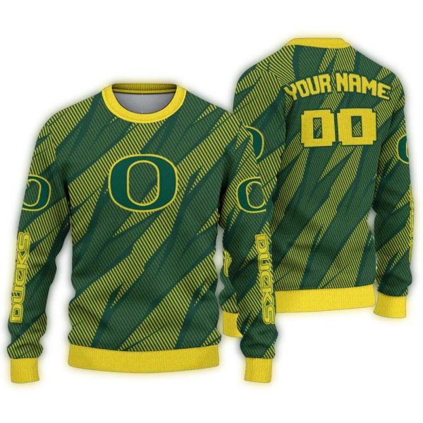Personalized-Oregon-Ducks-Stripe-Motion-Ugly-Sweater-1 Personalized Oregon Ducks Stripe Motion Ugly Sweater 1