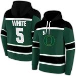 Personalized Oregon Ducks Striped Pattern Green All-Over Print Hoodie