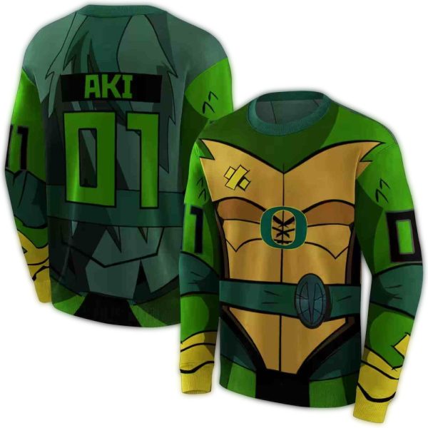 Personalized Oregon Ducks Superhero Armor AOP Sweatshirt 1