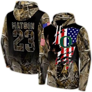 Personalized Oregon Ducks Tree Camo All-Over Print Hoodie