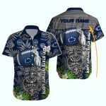 Personalized Parrot And Tiki Hold Ball Penn State Nittany Lions Floral Tropical Hawaiian Shirt