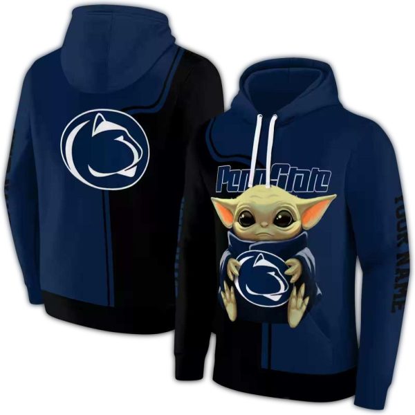 Personalized Penn State Nittany Lions Baby Yoda AOP Hoodie 1