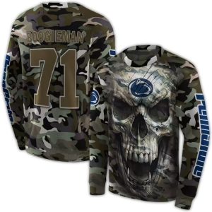 Personalized Penn State Nittany Lions Camo Skull All-Over Print Sweatshirt