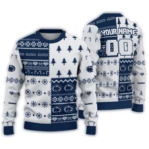 Personalized Penn State Nittany Lions Christmastree Bands Ugly Sweater