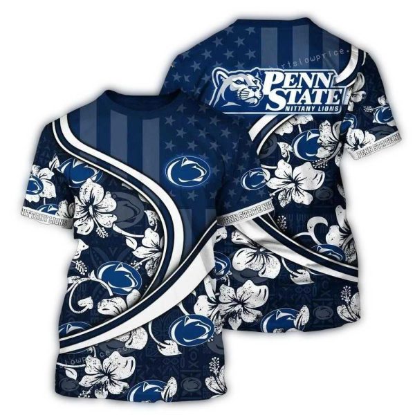 Personalized-Penn-State-Nittany-Lions-Floral-Flower-and-Flag-US-AOP-T-Shirt-1 Personalized Penn State Nittany Lions Floral Flower and Flag US AOP T Shirt 1