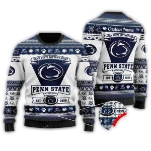 Personalized Penn State Nittany Lions Football Team Logo Ugly Sweater