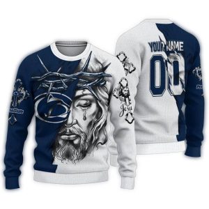Personalized Penn State Nittany Lions Jesus Tears Ugly Sweater