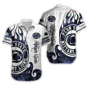 Personalized Penn State Nittany Lions Logo Fire Hawaiian Shirt