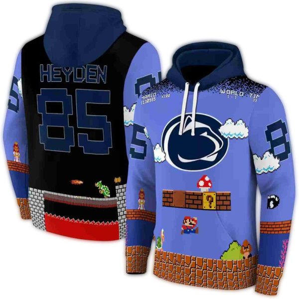 Personalized Penn State Nittany Lions Mario AOP Hoodie 1