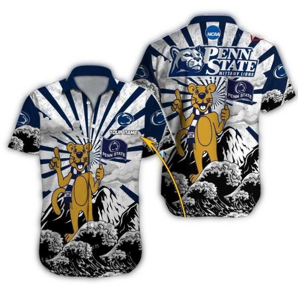 Personalized Penn State Nittany Lions Mascot Hawaiian Shirt 1
