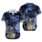Personalized Mascot Hold Flag Penn State Nittany Lions And Tiki Surf Tropical Hawaiian Shirt