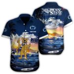 Personalized Mascot Hold Flag Penn State Nittany Lions Surf Beach Hawaiian Shirt