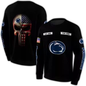 Personalized Penn State Nittany Lions Punisher Skull Flag Us All-Over Print Sweatshirt