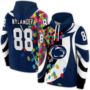 Personalized Penn State Nittany Lions Puzzle Pieces All-over Print Hoodie