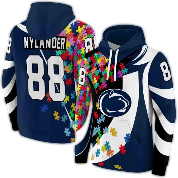 Personalized Penn State Nittany Lions Puzzle Pieces AOP Hoodie 1