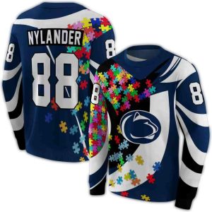 Personalized Penn State Nittany Lions Puzzle Pieces All-Over Print Sweatshirt