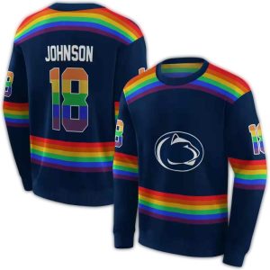 Personalized Penn State Nittany Lions Rainbow Stripes All-Over Print Sweatshirt