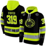 Personalized Penn State Nittany Lions Safety Motif Black Neon Green All-over Print Hoodie