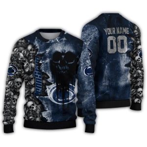 Personalized Penn State Nittany Lions Skull Collage Ugly Sweater