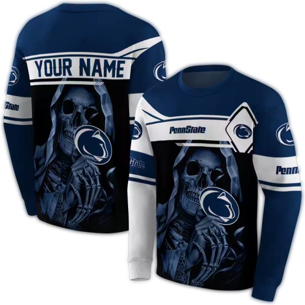 Personalized Penn State Nittany Lions Skull Death Grim Reaper AOP Sweatshirt 1