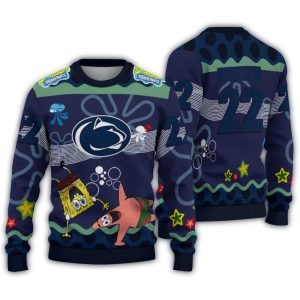 Personalized Penn State Nittany Lions Spongebob Ugly Sweater
