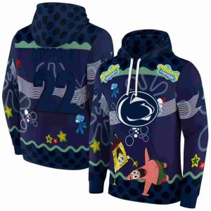 Personalized Penn State Nittany Lions Spongebob Patrick Star Blue Navy All-over Print Hoodie