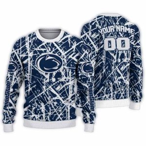 Personalized Penn State Nittany Lions Streak Overlay Ugly Sweater