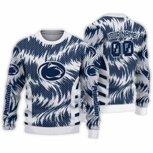 Personalized Penn State Nittany Lions Swirl Flow Ugly Sweater
