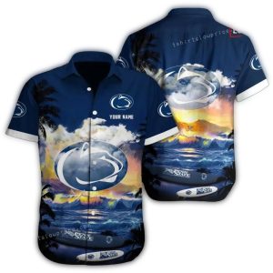 Personalized Penn State Nittany Lions Wave Surf Beach Hawaiian Shirt