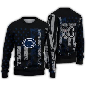 Personalized Penn State Nittany Lions Intage Usa Flag Ugly Sweater