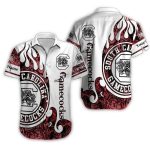 Personalized South Carolina Gamecocks Logo Fire Floral Hawaiian Shirt