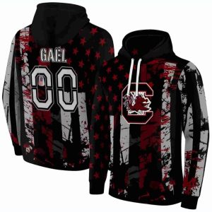Personalized South Carolina Gamecocks Distressed Flag Garnet Black All-Over Print Hoodie