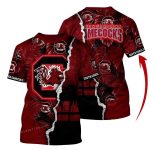Personalized South Carolina Gamecocks Floral Scratch All-Over Print T Shirt