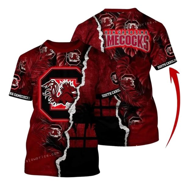 Personalized-South-Carolina-Gamecocks-Floral-Scratch-AOP-T-Shirt-1 Personalized South Carolina Gamecocks Floral Scratch AOP T Shirt 1